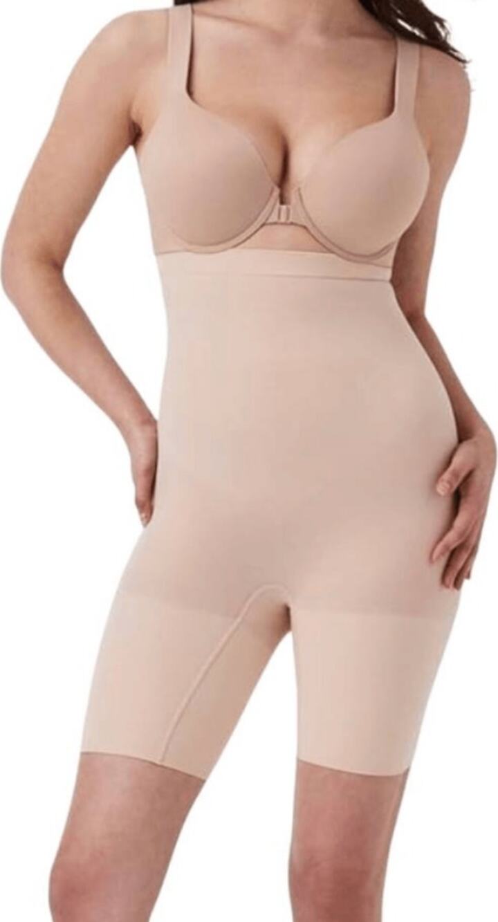 Spanx Higher Power High Waisted Power Panty Shaping Tummy Control Bare C M NWT